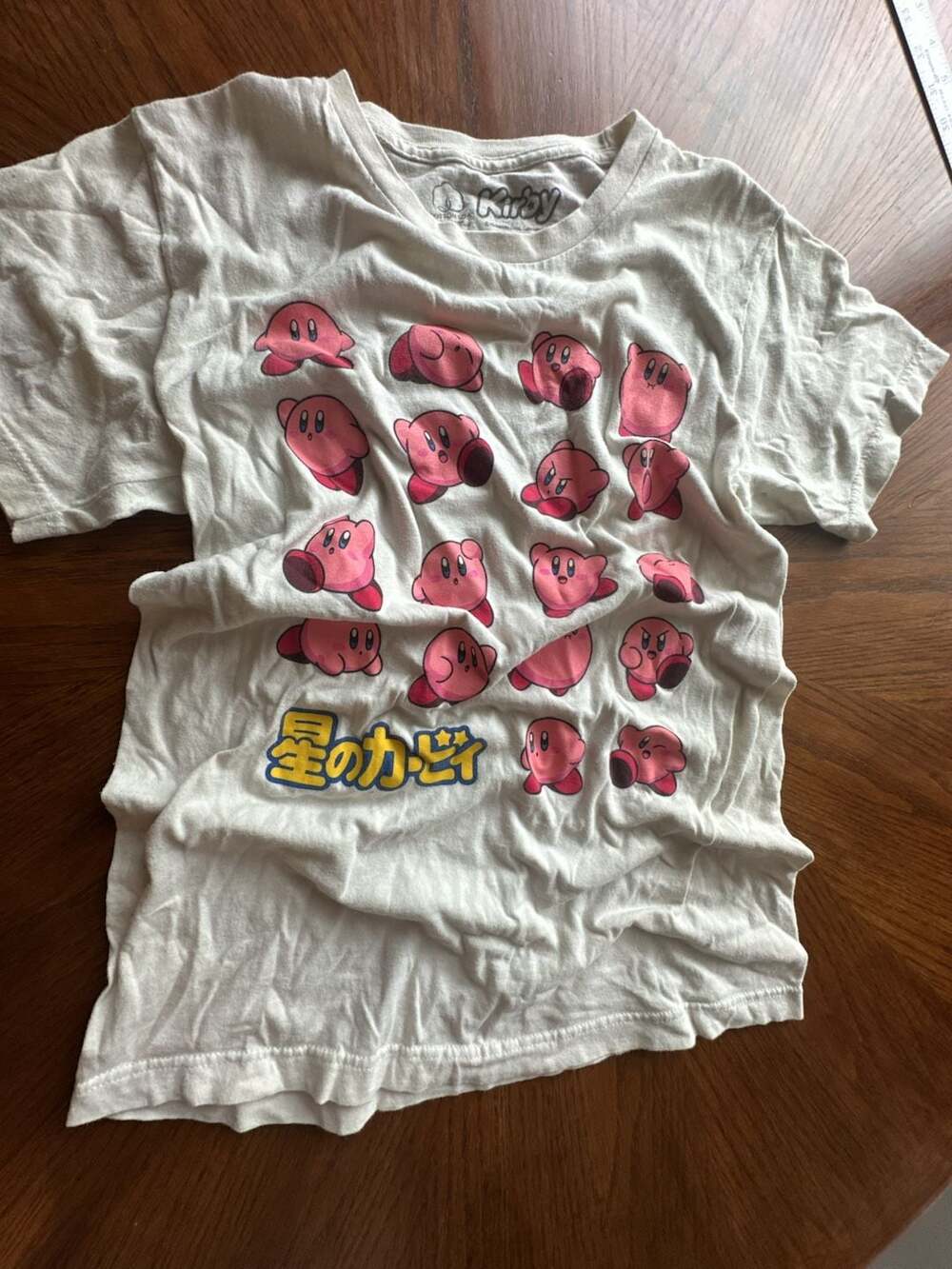 Kirby Expressions Grid Design Graphic T-Shirt Size S
